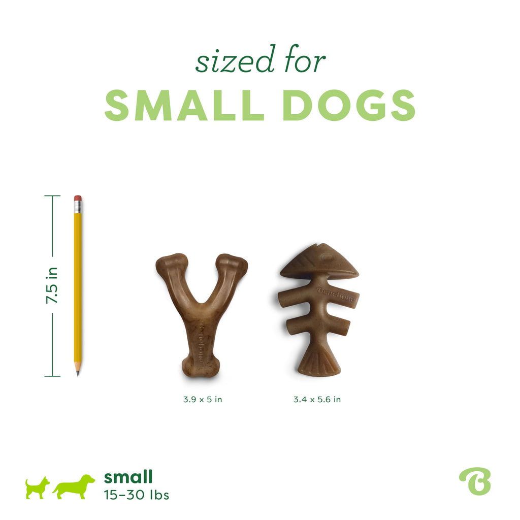 Benebone Large 4-Pack Dog Toys for Aggressive Chewers – Durable Dog Bones, Made in USA – Dog Toys for Large Dogs Under 90 lbs