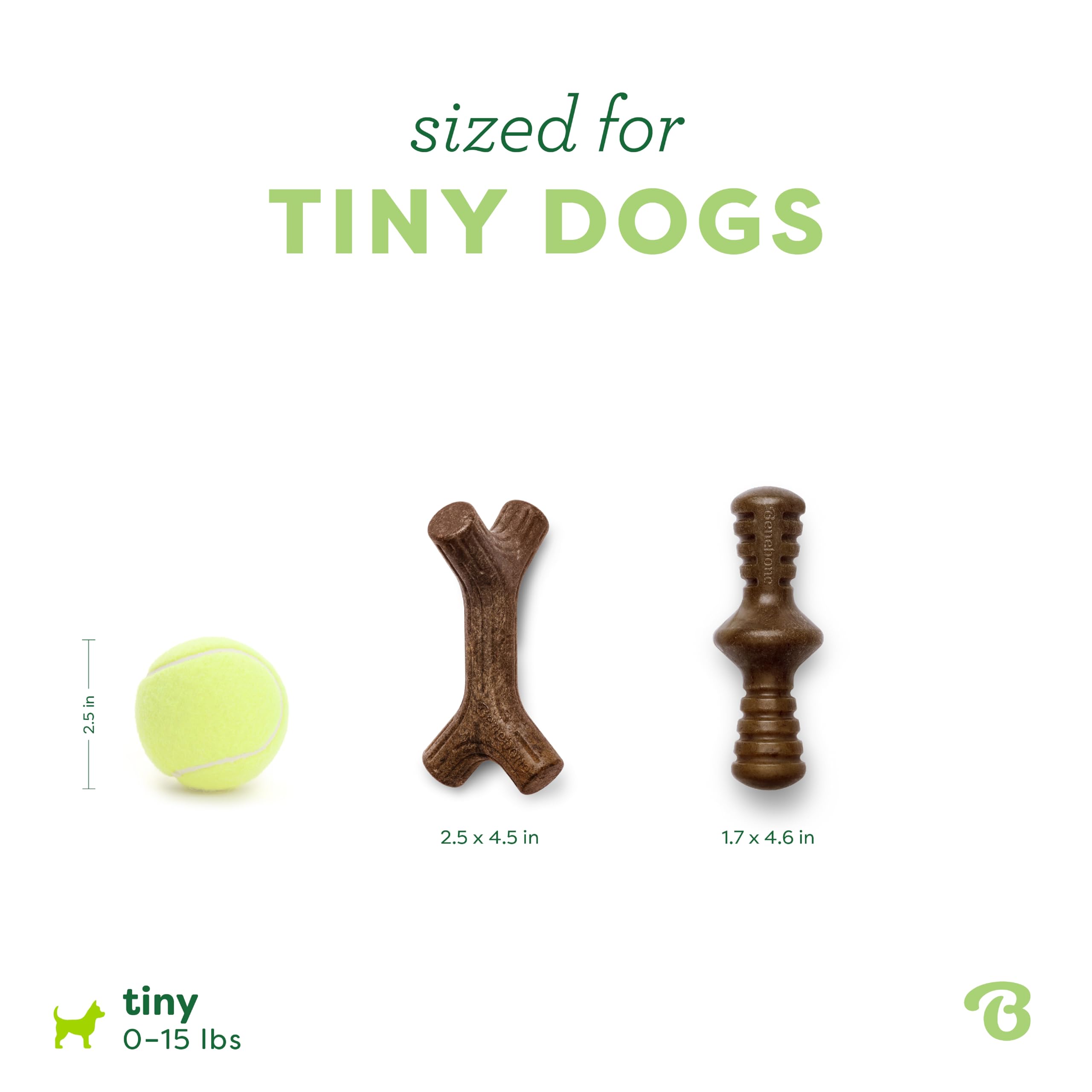 Benebone Large 4-Pack Dog Toys for Aggressive Chewers – Durable Dog Bones, Made in USA – Dog Toys for Large Dogs Under 90 lbs