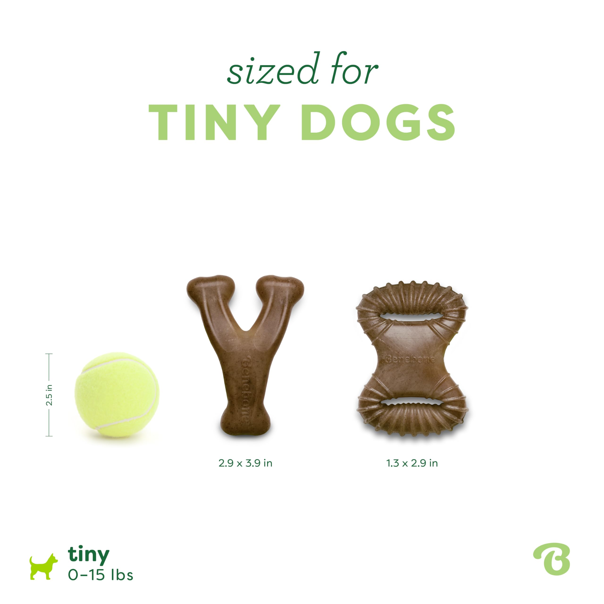 Benebone Large 4-Pack Dog Toys for Aggressive Chewers – Durable Dog Bones, Made in USA – Dog Toys for Large Dogs Under 90 lbs