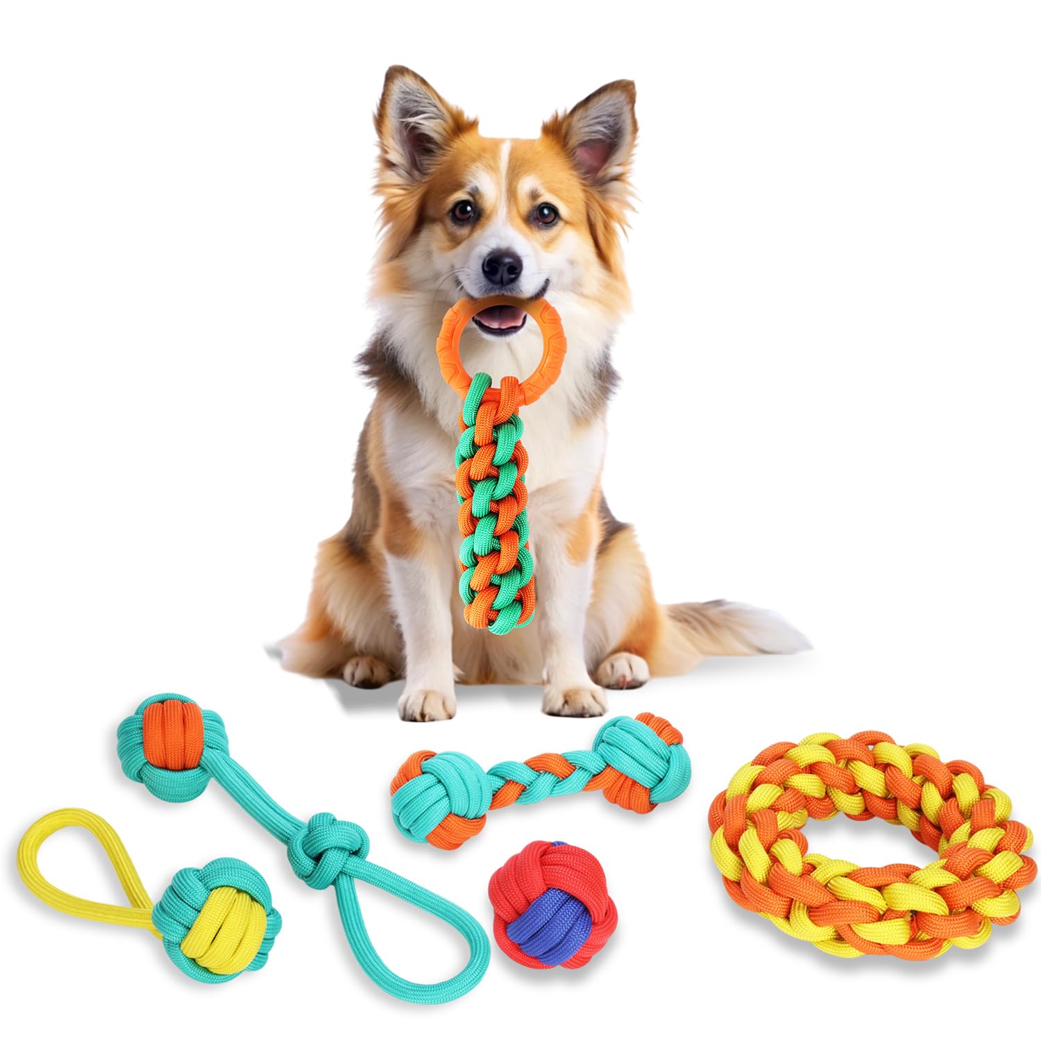 Aitmexcn Dog Rope Toys for Large and Medium Aggressive Chewers, 8 Pack Heavy Duty Dog Rope Toy for Large, Dental Cleaning Chew Toys, Tug Toy for Boredom, 100% Cotton Indestructible Pet Toy