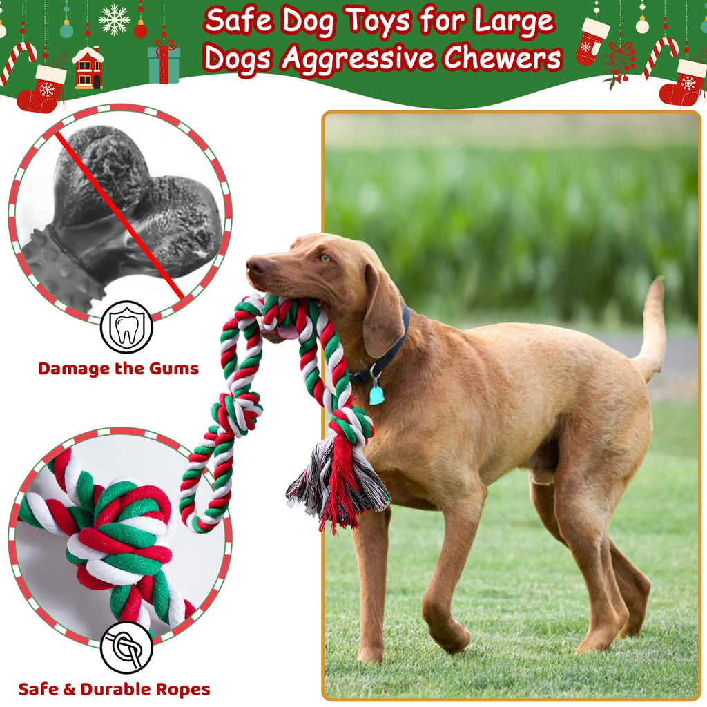 Aitmexcn Dog Rope Toys for Large and Medium Aggressive Chewers, 8 Pack Heavy Duty Dog Rope Toy for Large, Dental Cleaning Chew Toys, Tug Toy for Boredom, 100% Cotton Indestructible Pet Toy