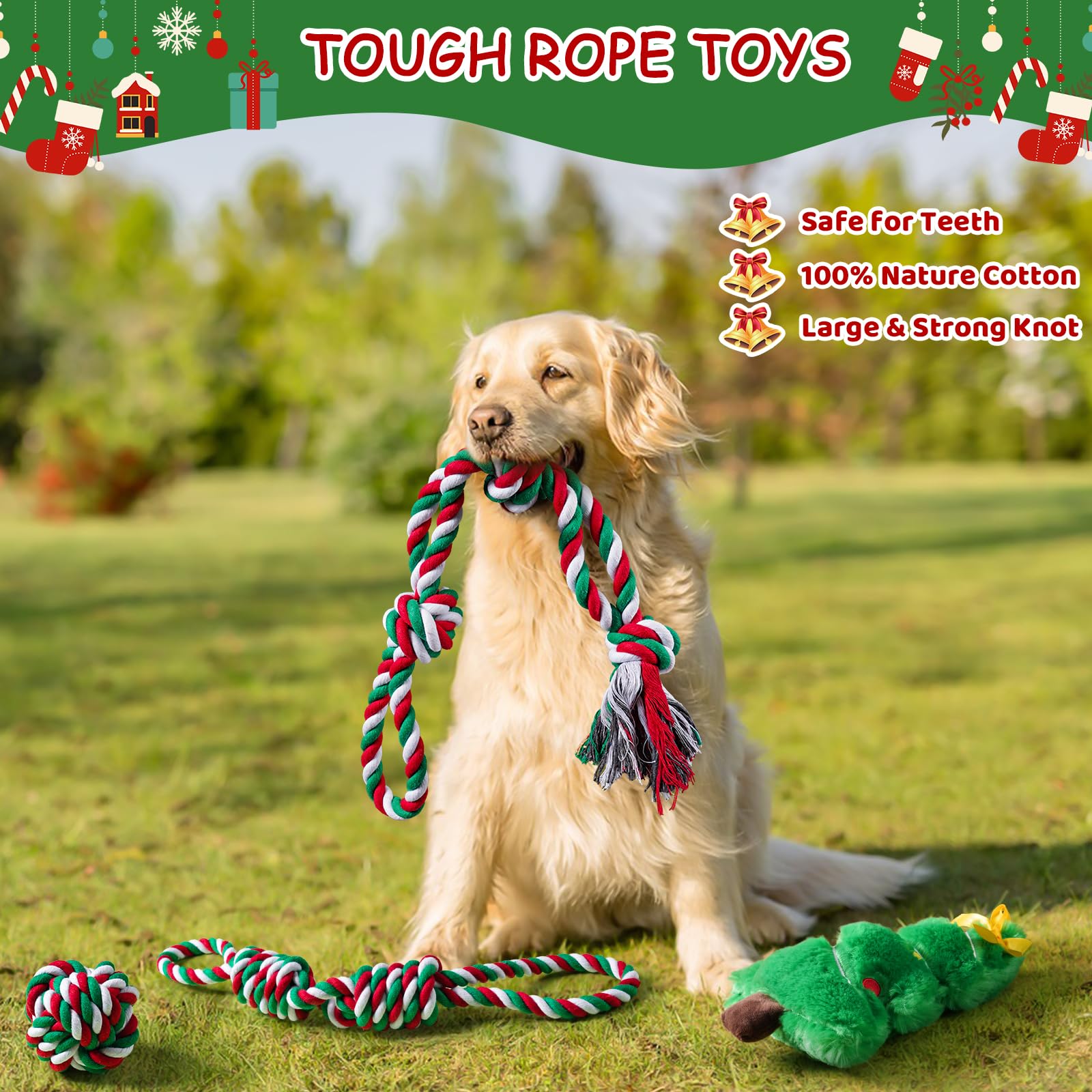 Aitmexcn Dog Rope Toys for Large and Medium Aggressive Chewers, 8 Pack Heavy Duty Dog Rope Toy for Large, Dental Cleaning Chew Toys, Tug Toy for Boredom, 100% Cotton Indestructible Pet Toy