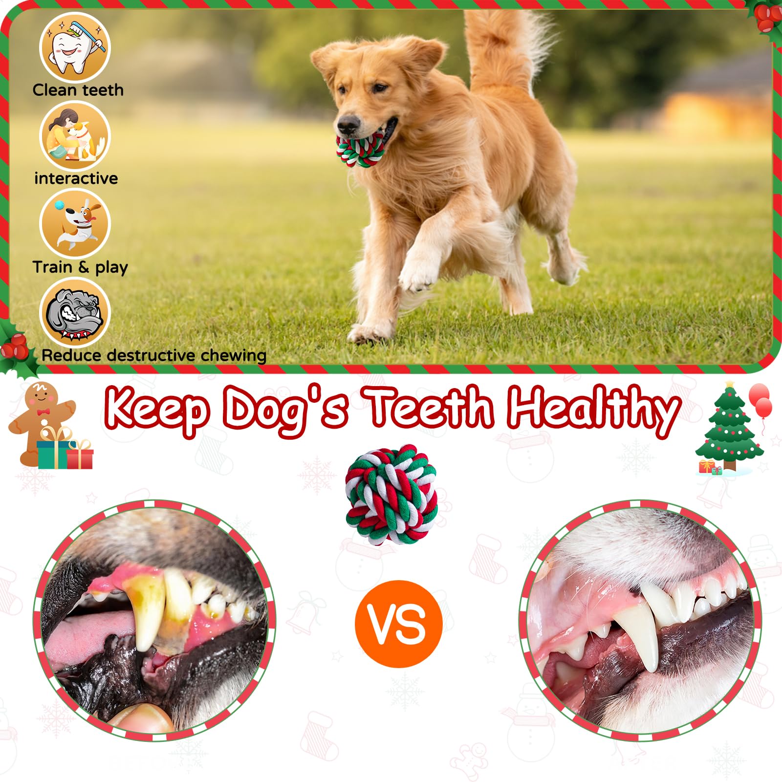Aitmexcn Dog Rope Toys for Large and Medium Aggressive Chewers, 8 Pack Heavy Duty Dog Rope Toy for Large, Dental Cleaning Chew Toys, Tug Toy for Boredom, 100% Cotton Indestructible Pet Toy