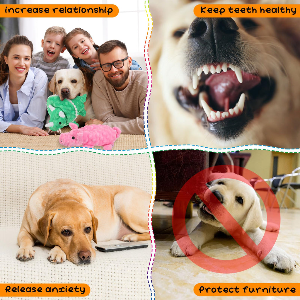 Outus 20 Pcs No Stuffing Dog Squeaky Toys Bulk for Aggressive Chewers, Crinkle Teething Chew Plush Toys for Small Medium Large Pet Gift, 20 Styles(Vivid Style)