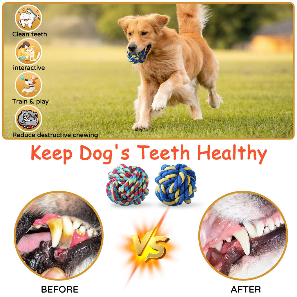 Aitmexcn Dog Rope Toys for Large and Medium Aggressive Chewers, 8 Pack Heavy Duty Dog Rope Toy for Large, Dental Cleaning Chew Toys, Tug Toy for Boredom, 100% Cotton Indestructible Pet Toy