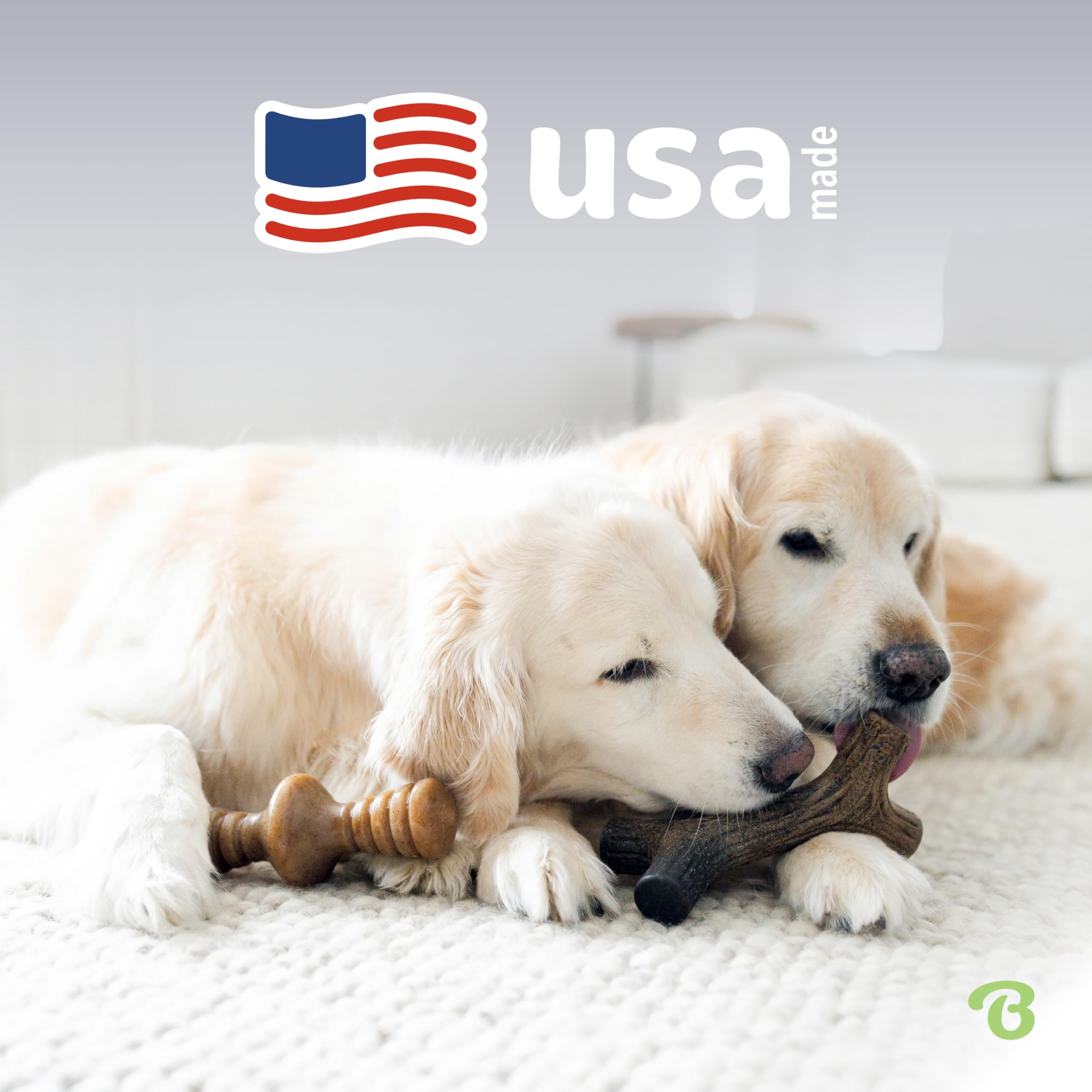 Benebone Large 4-Pack Dog Toys for Aggressive Chewers – Durable Dog Bones, Made in USA – Dog Toys for Large Dogs Under 90 lbs