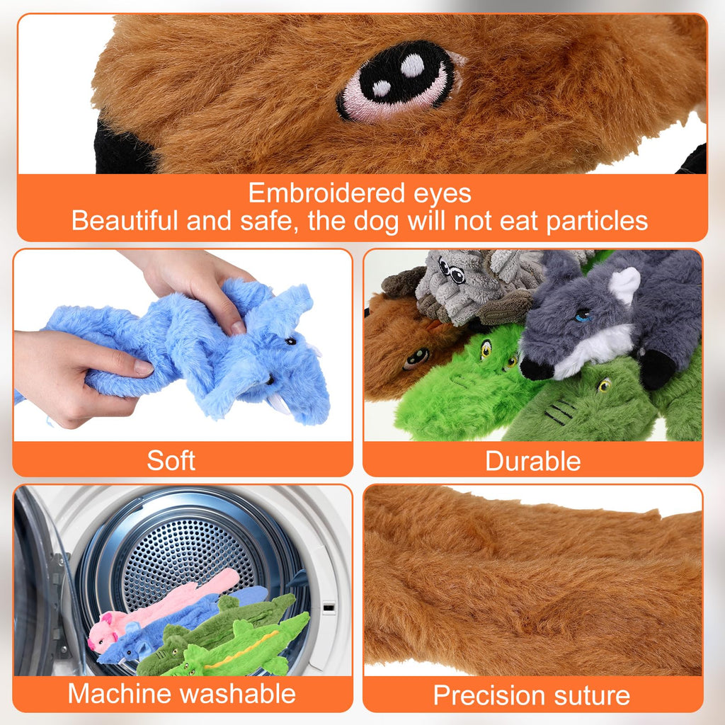 Outus 20 Pcs No Stuffing Dog Squeaky Toys Bulk for Aggressive Chewers, Crinkle Teething Chew Plush Toys for Small Medium Large Pet Gift, 20 Styles(Vivid Style)