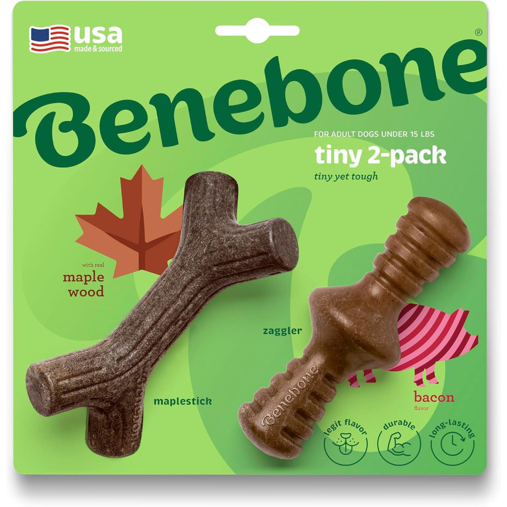 Benebone Large 4-Pack Dog Toys for Aggressive Chewers – Durable Dog Bones, Made in USA – Dog Toys for Large Dogs Under 90 lbs