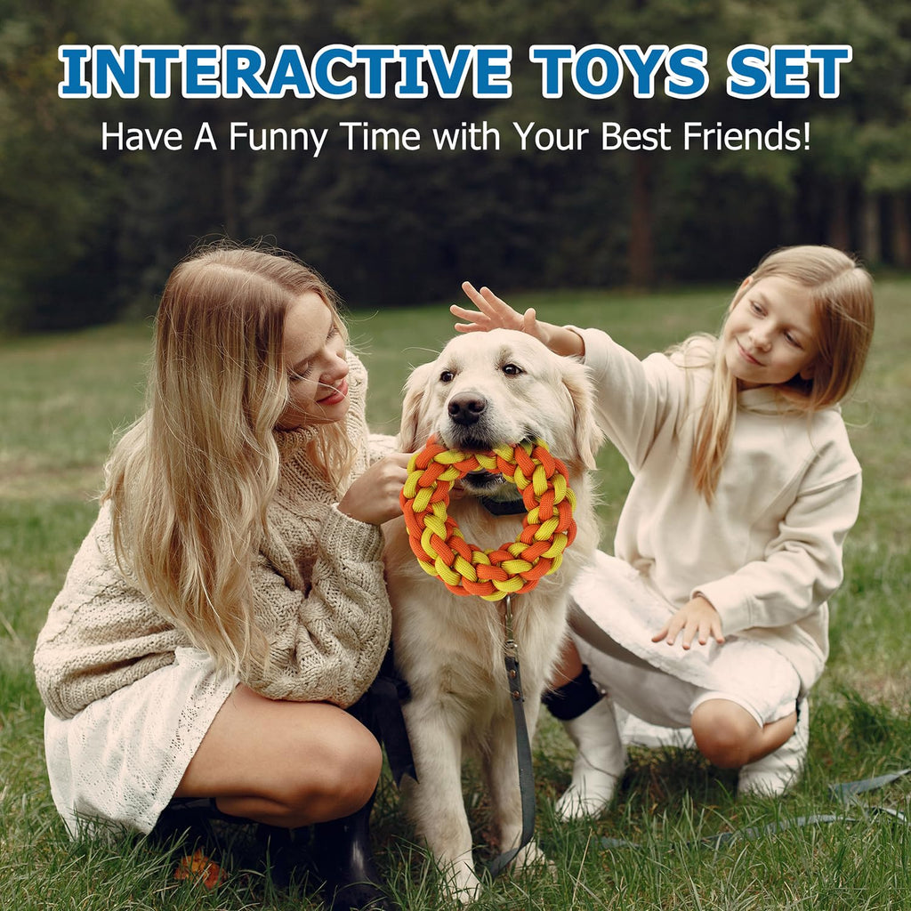 Aitmexcn Dog Rope Toys for Large and Medium Aggressive Chewers, 8 Pack Heavy Duty Dog Rope Toy for Large, Dental Cleaning Chew Toys, Tug Toy for Boredom, 100% Cotton Indestructible Pet Toy