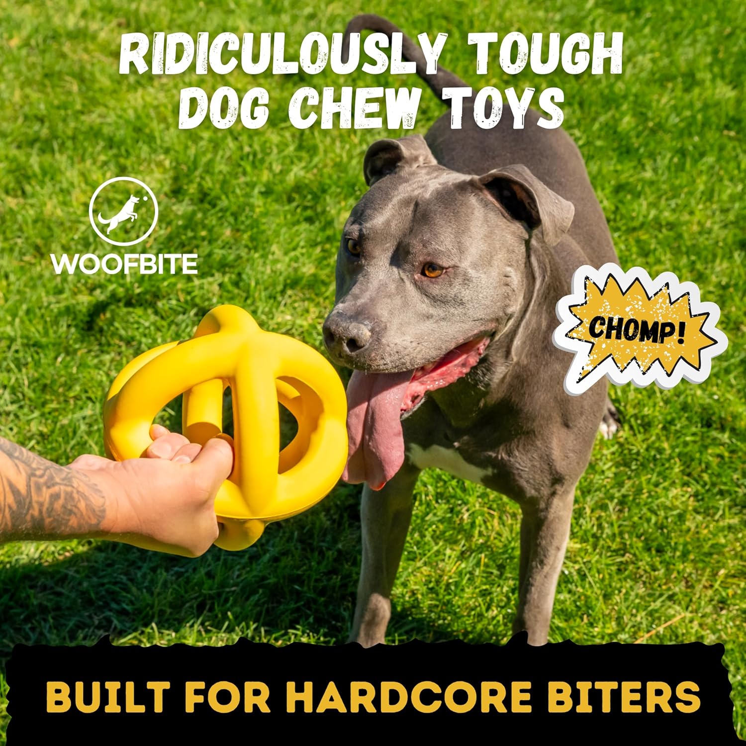 Indestructible Giant XL Dog Ball - Lifetime Replacement - Durable Toy for Aggressive Chewers - Safe, Non-Toxic Natural Rubber - Chew, Tug & Fetch - Tough, Heavy Duty - Large Breed, Massive 8”